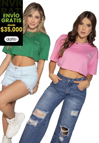 Camiseta Paq X2 Mujer Multicolor Atypical 3829 Atypical