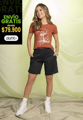 Bermuda Short Mujer Negro Atypical 6667 Atypical