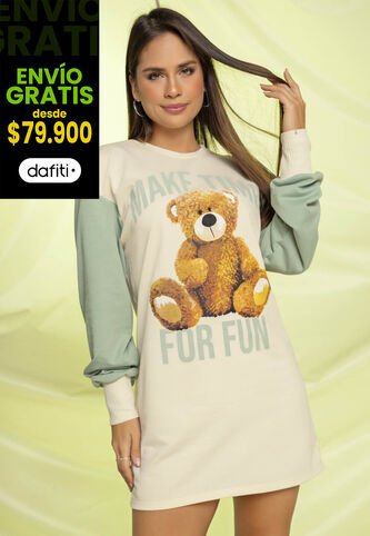 Vestido Corto Mujer Caqui Atypical 2253 Atypical