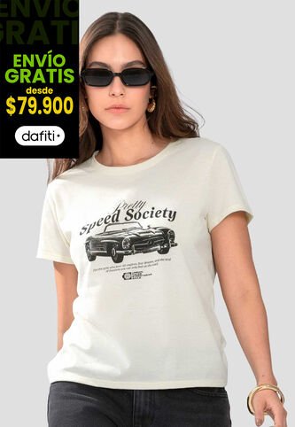 Camiseta Mujer Crema Atypical 114509 Atypical