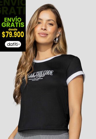 Camiseta Mujer Negro Atypical 114253 Atypical