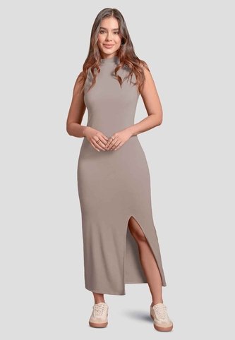 Vestido Largo Mujer Café Pardo Atypical 103739 Atypical