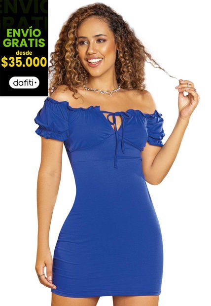 Vestido Corto Mujer Azul Atypical 92438
