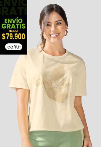 Camiseta Mujer Crema Atypical 114039 Atypical