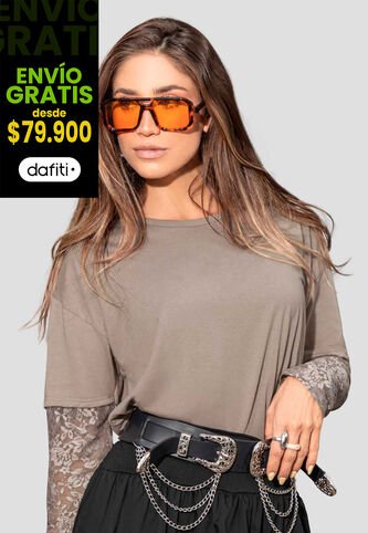 Camiseta Mujer Café Pardo Atypical 114040 Atypical