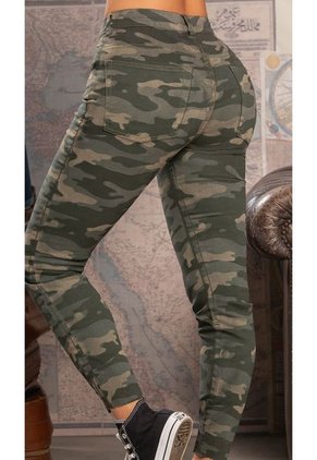 Pantalón Para Mujer Estampado - Verde Militar Atypical