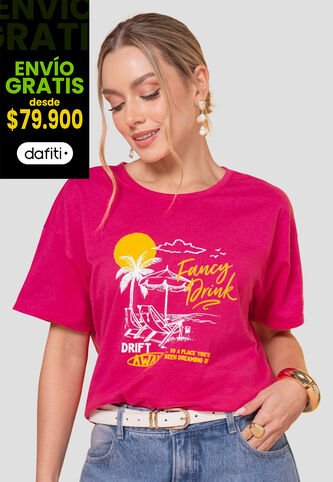 Camiseta Mujer Magenta Vivo Atypical 113628 Atypical
