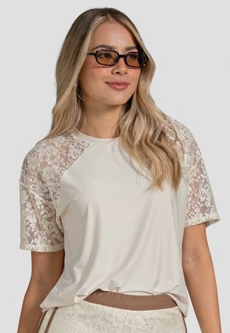 Camiseta Mujer Crema Atypical 114048 Atypical