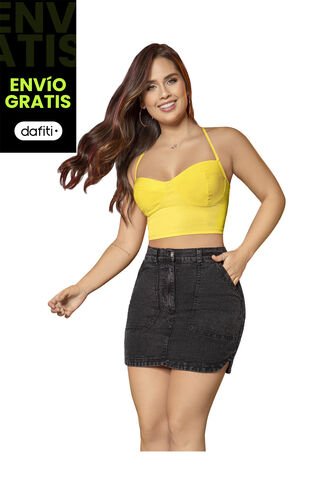 Falda Corta Mujer Negro Atypical 33438 Atypical