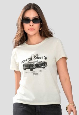 Camiseta Mujer Crema Atypical 114509 Atypical