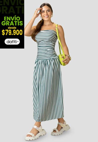 Vestido Largo Mujer Estampado Atypical 114271 Atypical