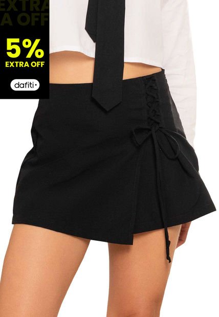 Falda Short Mujer Negro Atypical 2707