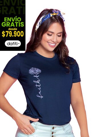 Camiseta Mujer Azul Navy Atypical 87101 Atypical