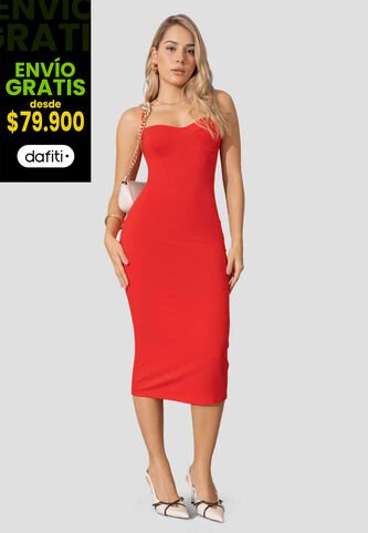 Vestido Mujer Rojo Atypical 5519 Atypical