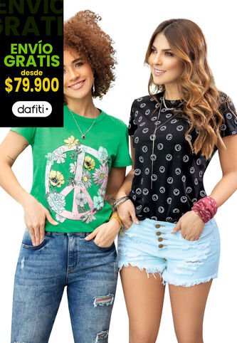 Camiseta Paq X2 Mujer Multicolor Atypical 77859 Atypical