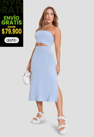 Vestido Mujer Azul Claro Atypical 106872 Atypical