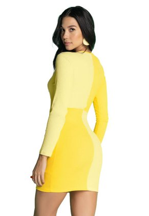 Vestido Corto Mujer Amarillo Atypical 4550