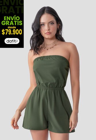 Enterizo Corto Mujer Verde Militar Atypical 106185 Atypical