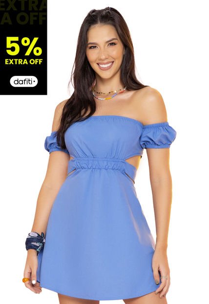Vestido Corto Mujer Azul Atypical 9658