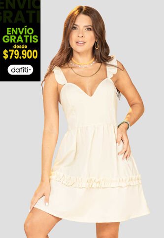 Vestido Corto Mujer Beige Atypical 102158 Atypical