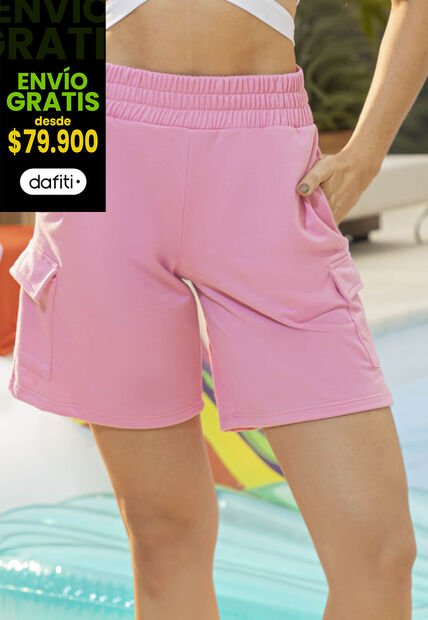 Bermuda Short Mujer Rosa Atypical 693