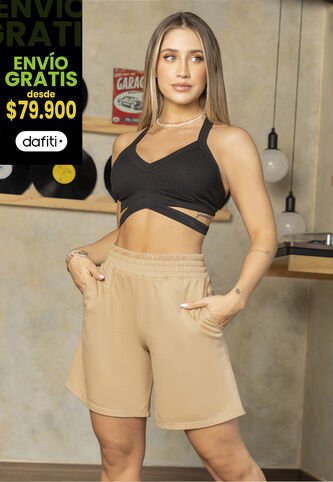 Bermuda Short Mujer Caramelo Atypical 6667 Atypical