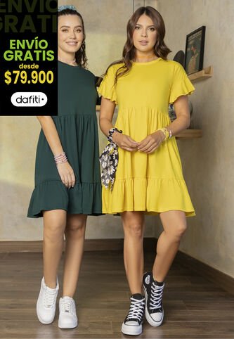 Vestido Corto Mujer Verde Botella Atypical 78987 Atypical