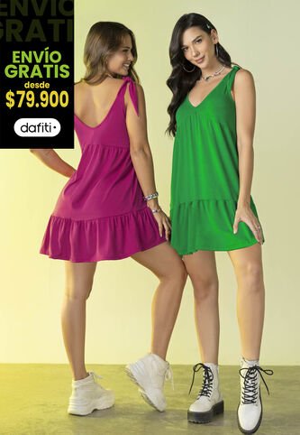 Vestido Corto Mujer Verde Antioquia Atypical 90945 Atypical