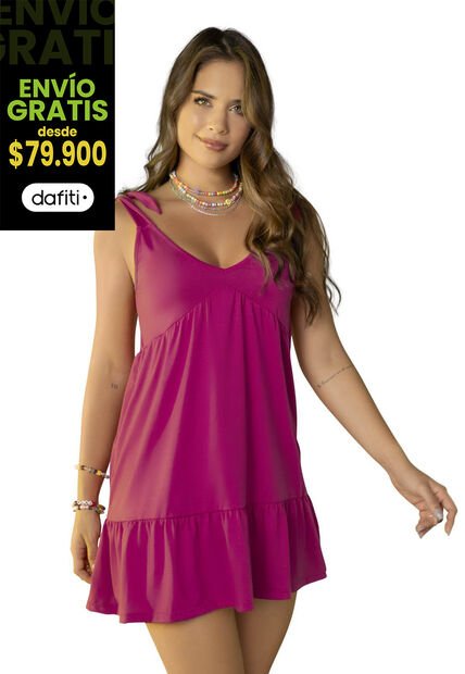 Vestido Corto Mujer Fucsia Atypical 90945