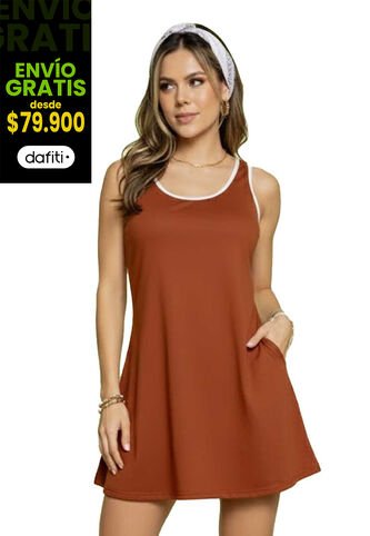 Vestido Corto Mujer Ladrillo Atypical 2255 Atypical