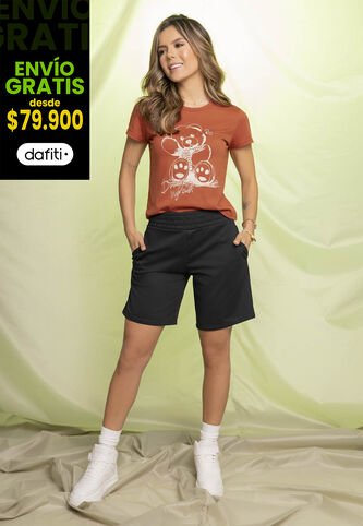 Bermuda Short Mujer Negro Atypical 6667 Atypical