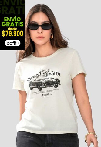 Camiseta Mujer Crema Atypical 114509 Atypical