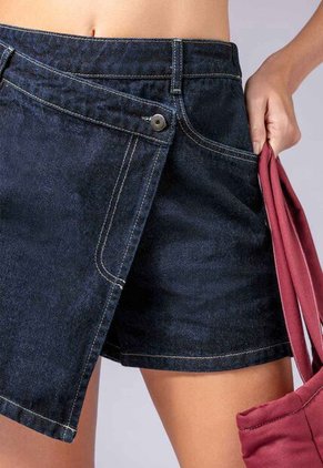 Falda Short Mujer Azul Oscuro Atypical 113743