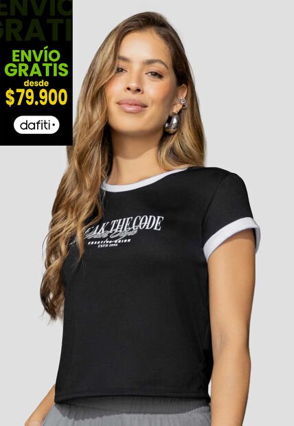Camiseta Mujer Negro Atypical 114253