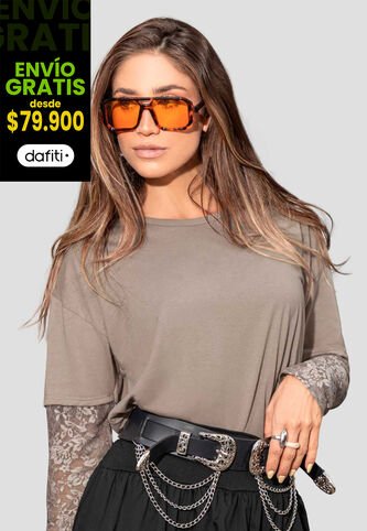 Camiseta Mujer Café Pardo Atypical 114040 Atypical