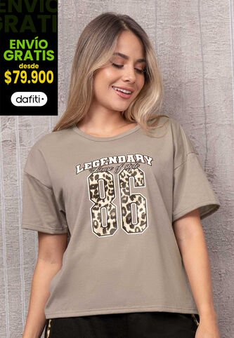 Camiseta Mujer Café Pardo Atypical 113791 Atypical