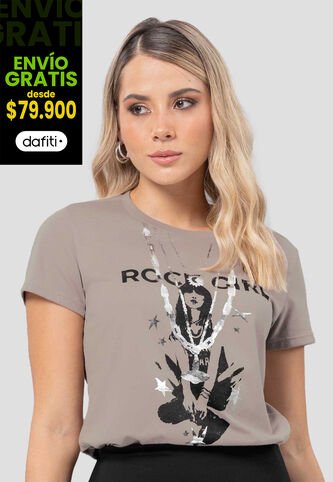 Camiseta Mujer Café Pardo Atypical 112830 Atypical