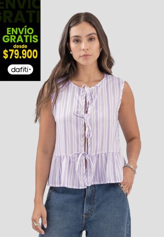 Blusa Mujer Estampado Lila Atypical 112316 Atypical