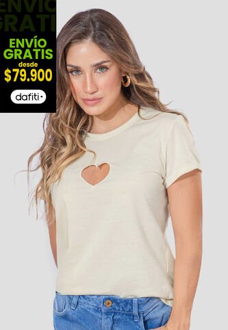Camiseta Mujer Crema Atypical 111804 Atypical