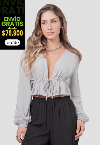 Blusa Mujer Gris Claro Atypical 111937 Atypical