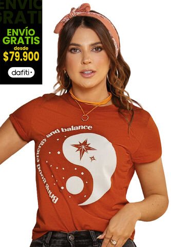 Camiseta Mujer Naranja Atypical 89129 Atypical