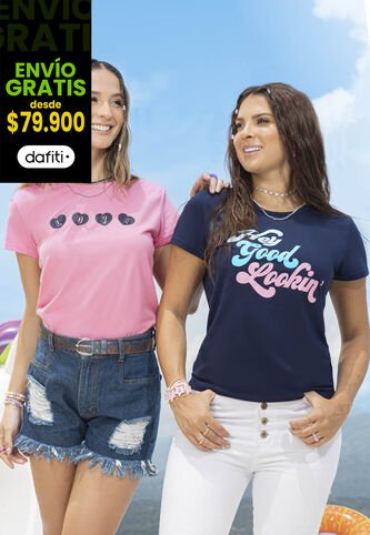 Camiseta Paq X2 Mujer Multicolor Atypical 1490 Atypical