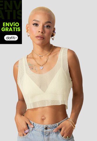 Crop Top Paq X2 Mujer Caqui Atypical 105876 Atypical