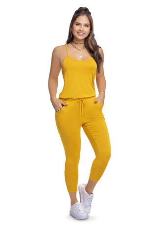 Enterizo Largo Mujer Mostaza Atypical 3832 Atypical