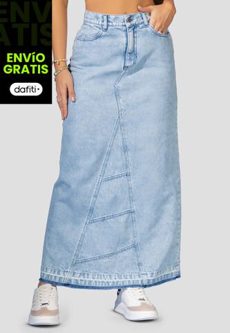 Falda Larga Mujer Azul Claro Atypical 100400 Atypical