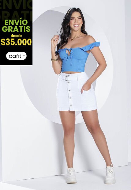 Falda Corta Juvenil Femenino Blanco ATYPICAL