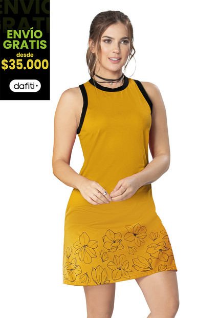 Vestido Mujer Amarillo Atypical 96792