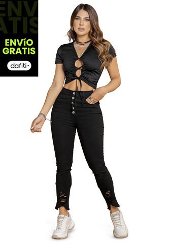 Jean Mujer Negro Atypical 77853 Atypical