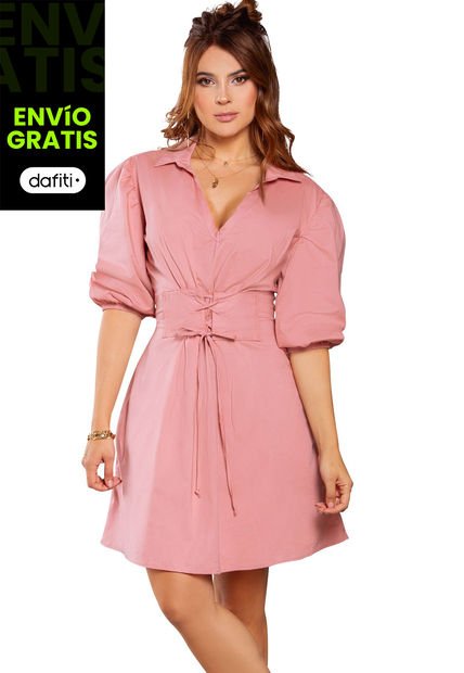 Vestido Corto Para Mujer Palo De Rosa Oscuro ATYPICAL