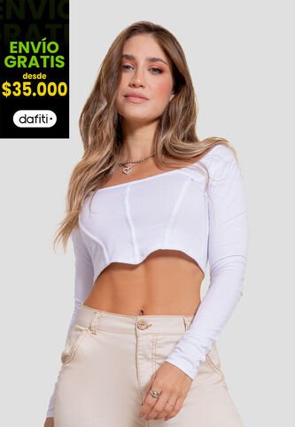 Crop Top Mujer Blanco Atypical 106871 Atypical